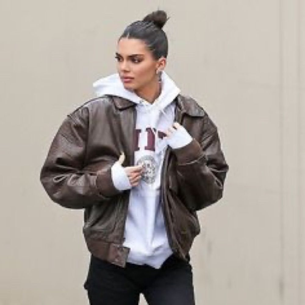 Vintage Members Only Leather Bomber Jacket 46